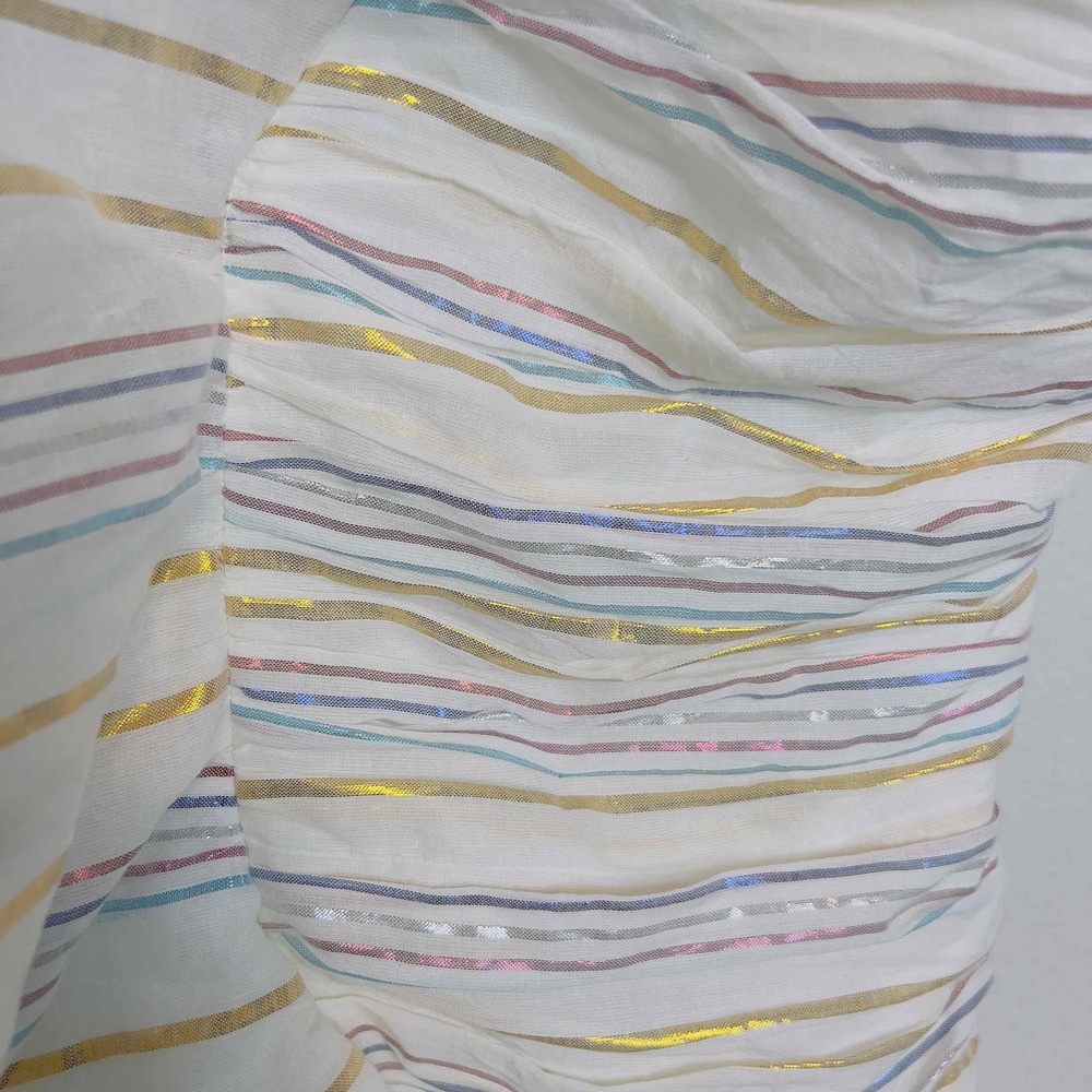 Tularosa Brittany‎ Dress in Marshmallow Ruched Ruffle Mini Cotton Size Medium - Picture 9 of 13